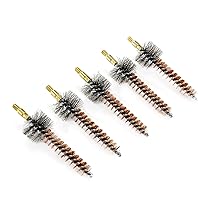 Vista 15 de BOOSTEADY Cepillo de limpieza para pistola de bronce con cerdas de fósforo, 5 unidades, para escopeta de pistola con 50 parches cuadrados .17 Cal