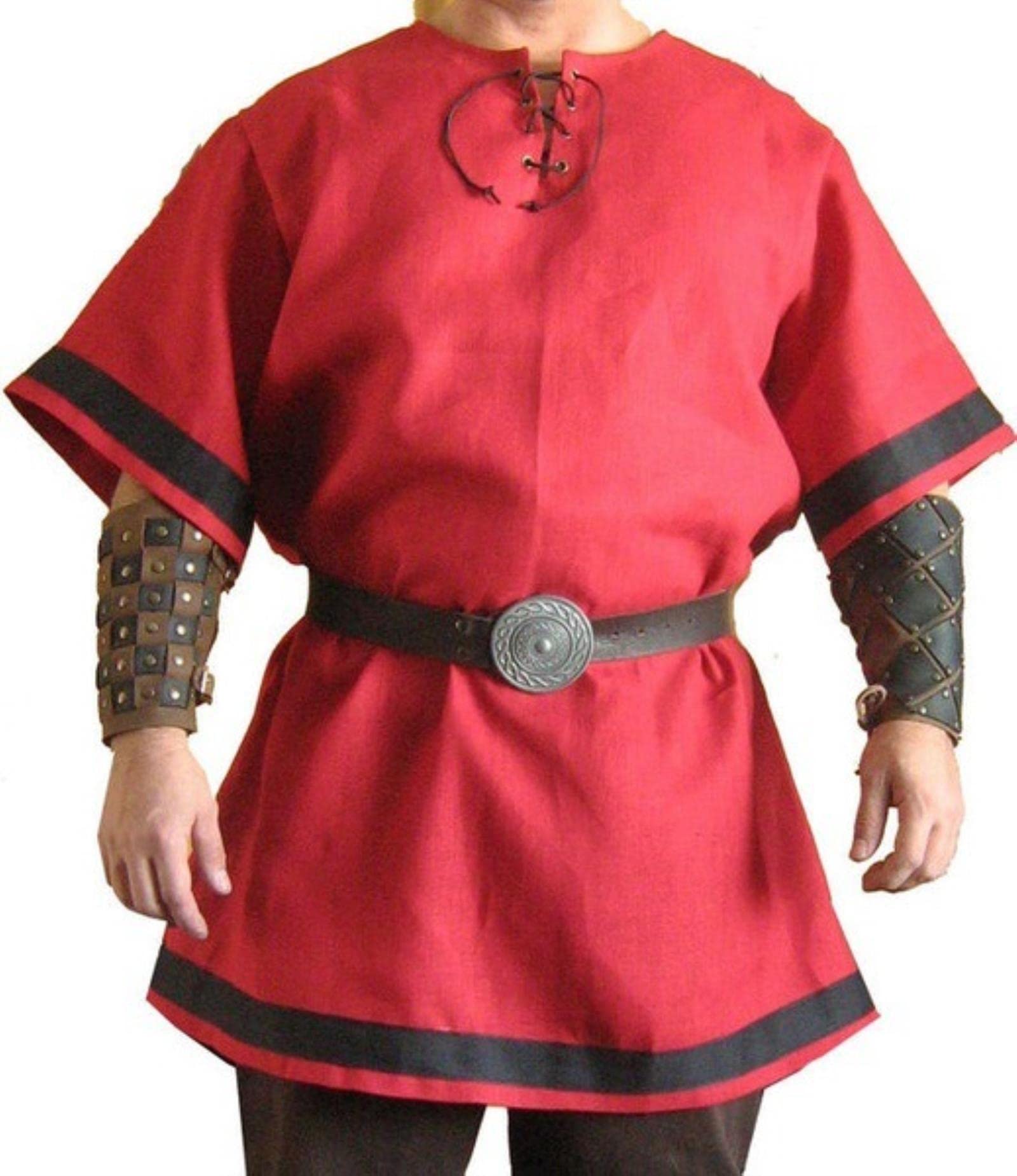 Tunica Medievale Uomo BPURB - Costume Cavaliere Vichingo Con Cintura, Per LARP E Cosplay
