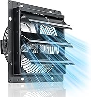 Windigaga 8 Inch 760 CFM Quiet Shutter Exhaust Fan - 40dB Wall Mount Ventilation for Garage, Attic, Shed, Chicken Coop, Black