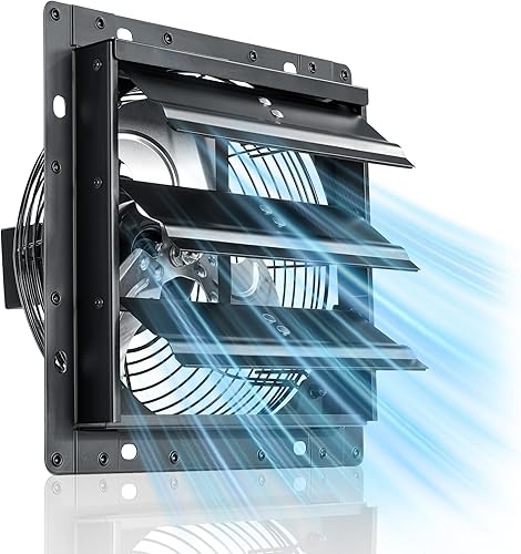 Ventilador de escape de obturador de 8 pulgadas, 760 CFM, ventilación de refrigeración silenciosa de 40 dB, ventilador de escape montado en la pared