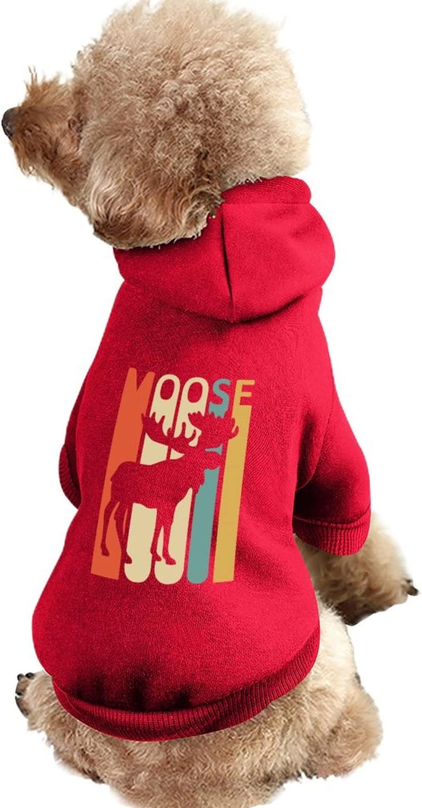 Vintage Style Moose Dog Hoodies Cute Hooded Sweatshirt Pet Suit Clothes Coat with Hat