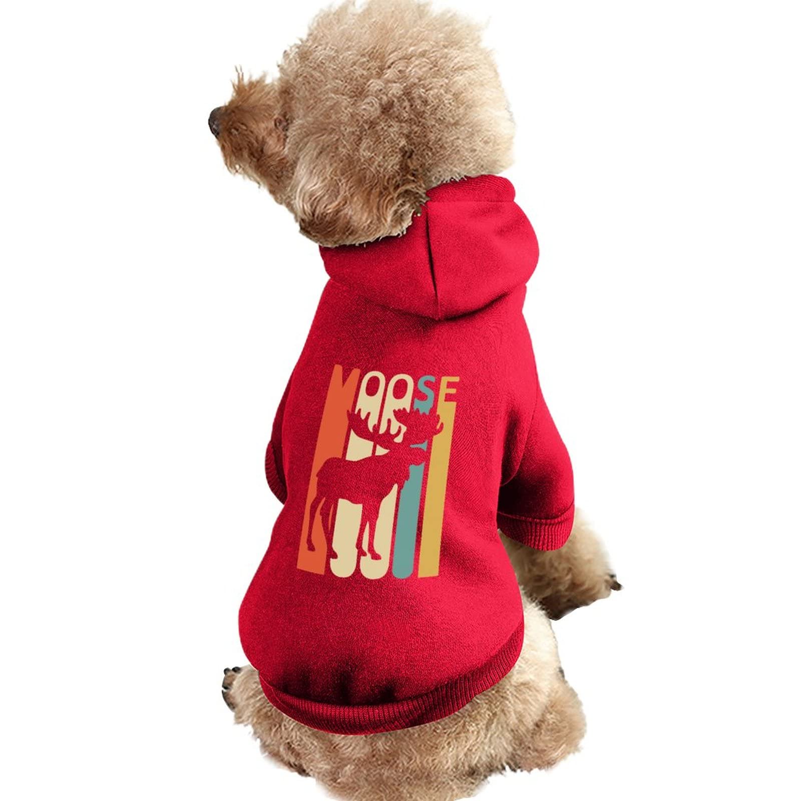 Vintage Style Moose Dog Hoodies Cute Hooded Sweatshirt Pet Suit Clothes Coat with Hat
