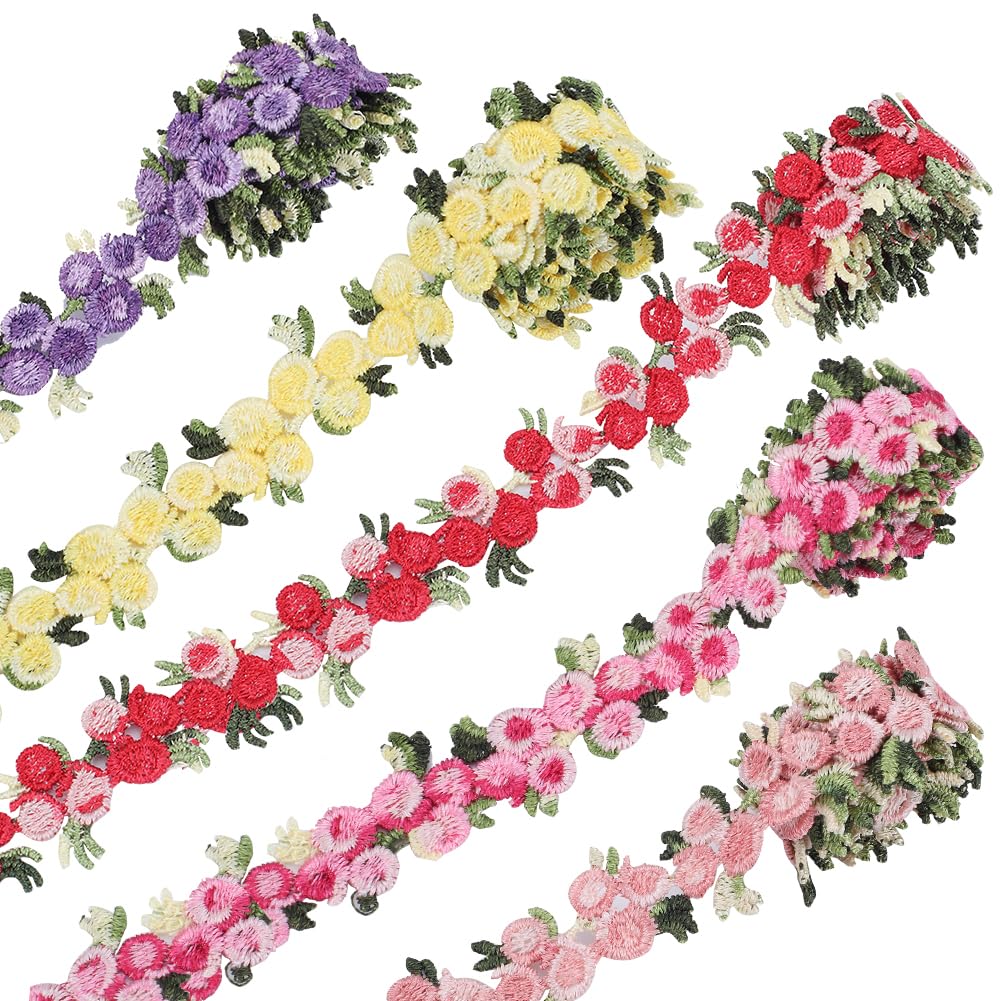 GORGECRAFT Floral Boho Lace Trim - 5 Yards, 3.2" Wide Black Flower Embroidery Applique For DIY Crafts - View #4