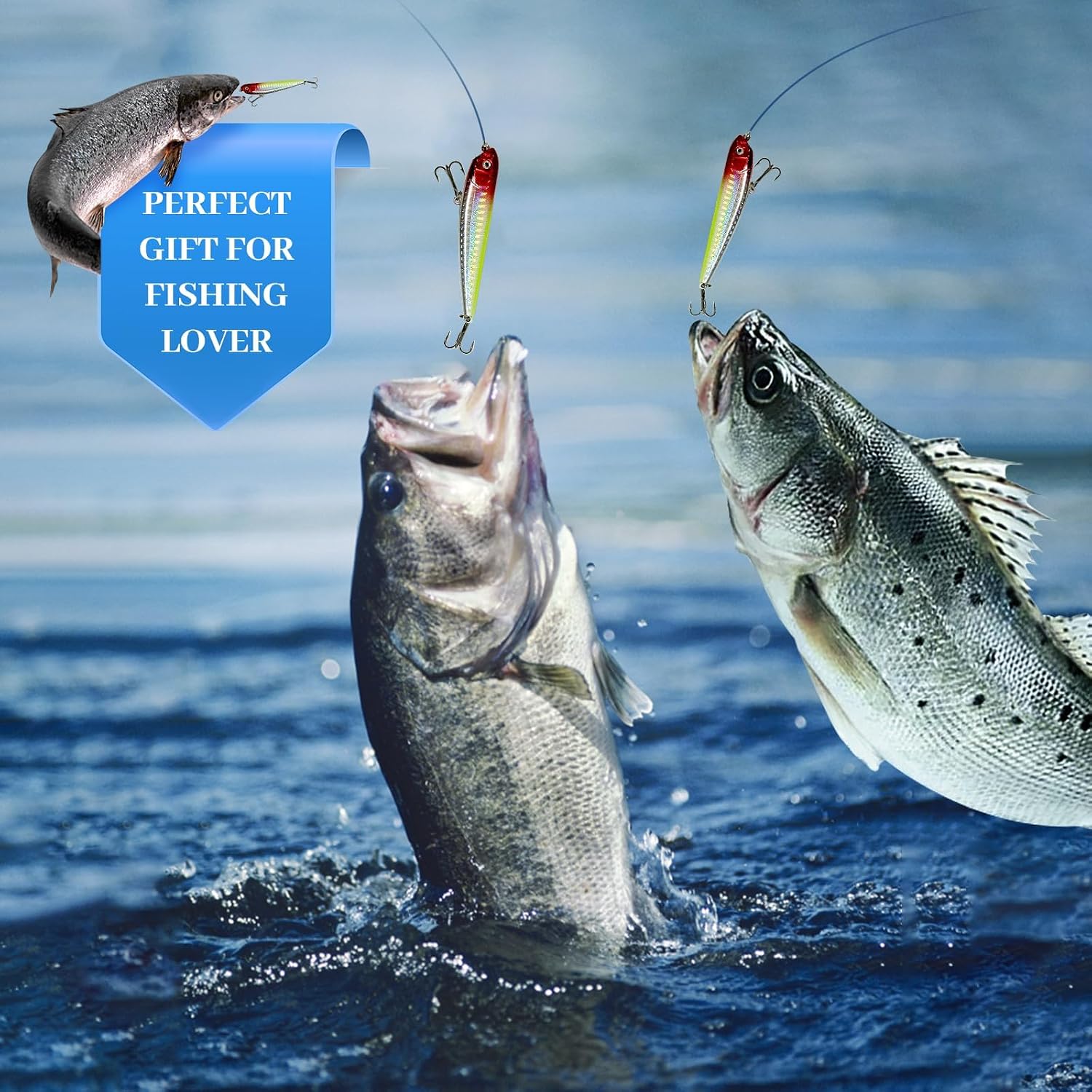 Fishing Advent Calendar 2025, 24 Days of Christmas Countdown Advent Calendar with Fishing Lures Fishing Gear Tackle Set Gift for Dad Father Fisher Men Teen Boys Xmas Present
