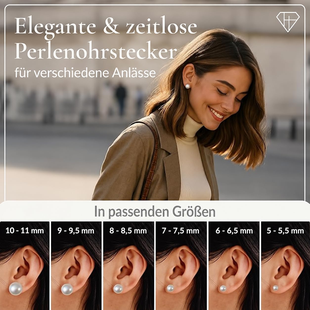 Perlenohrringe Silber 925 Damen Perlen Ohrringe Stecker