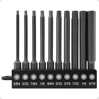 Impact Rated Screwdriver Bit Set, 3" Extended Long Magnetic Power Bits, Premium S2 Steel, Shock-Absorbing Design, 1/4" Hex Shank for Power Drill & Impact Driver (3 Inch SAE Hex)