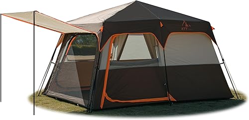 Miniatura 13 de KTT Large Tent 6-8-10 Person,Family Cabin Tents,2 Rooms,2 Doors and 4 Windows with Mesh,Straight Wall,Waterproof,Double Layer,Big Tents for