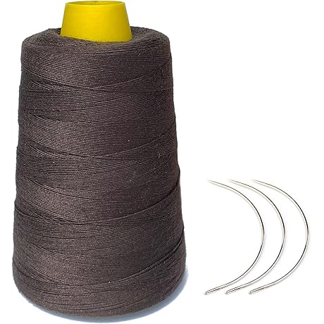 Thick Human Hair Thread with Curl Needles for African Threading