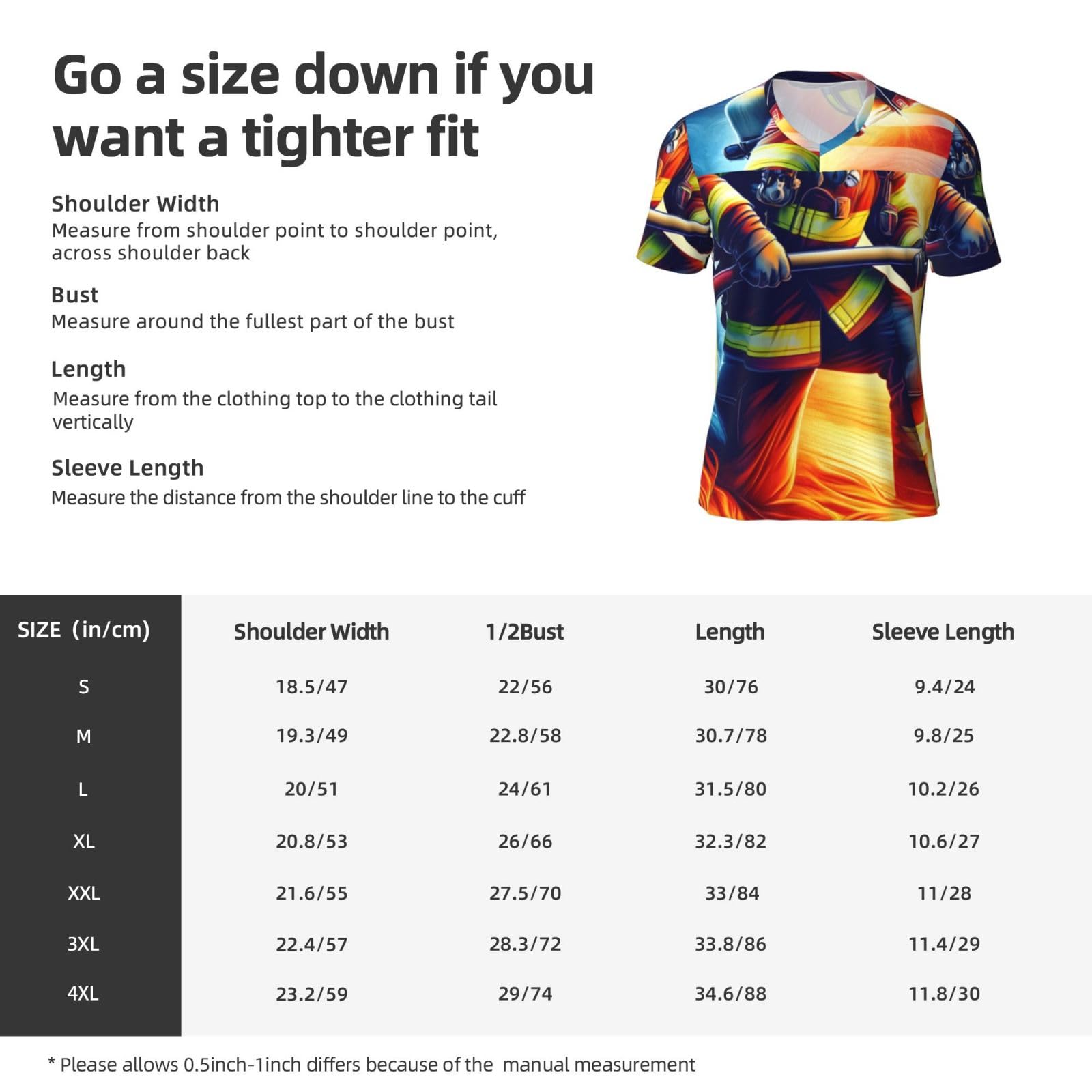 Stylish Athletic Sports Jersey American-Flag-Firefighter-Axe Men's Rugby Jersey Medium