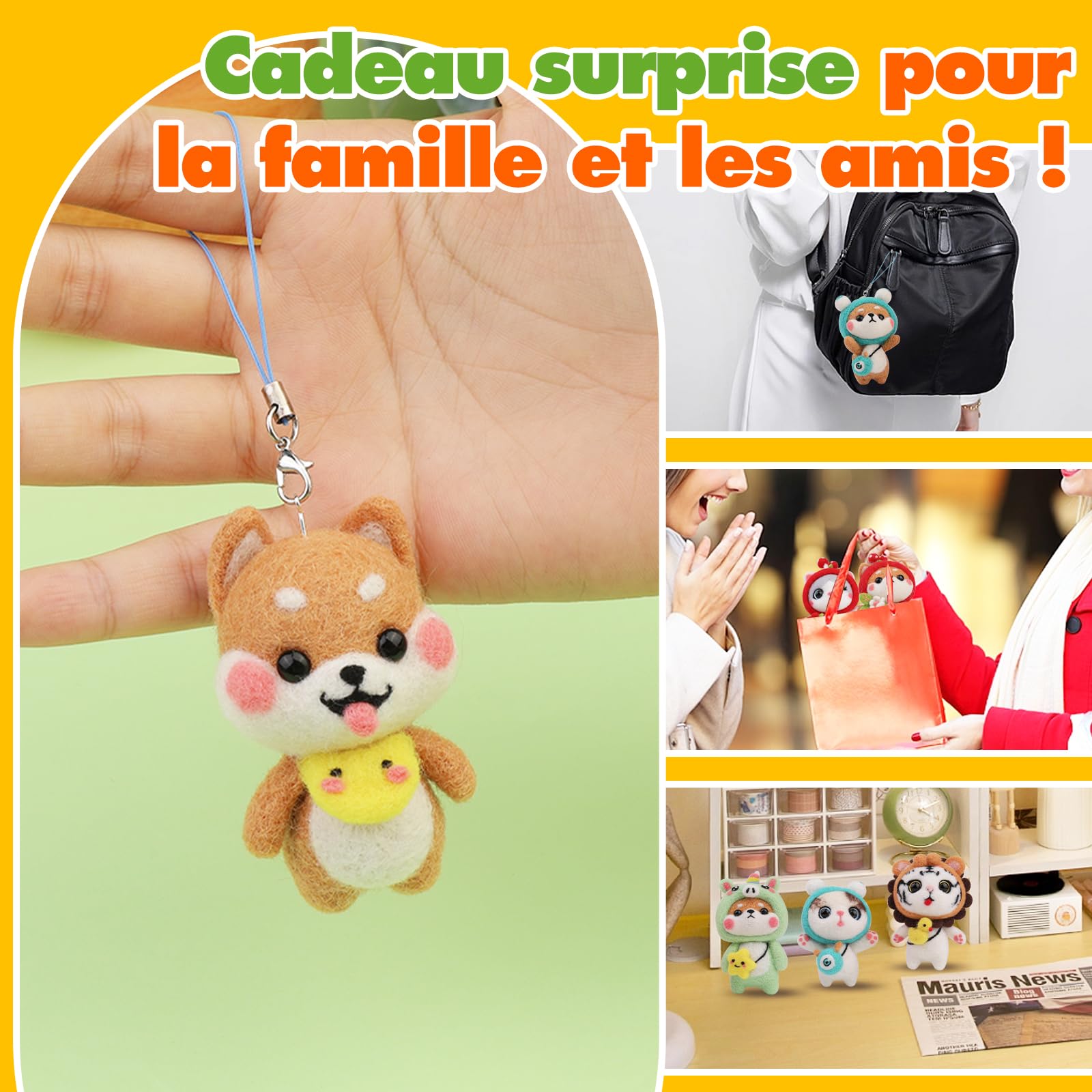Kit De Feutre Aiguilleté pour Débutants, De Laine Comprend 8 Pièces Instructions pour Animaux Outils De Base De Feutre Mat, Et Fournitures