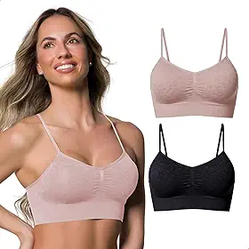 Kit 2 Top Sutiã Sem Bojo Sem Costura Microfibra Poliamida Feminino Adulto
