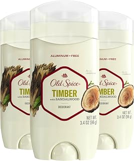 Old Spice Men's Aluminum-Free Deodorant, Timber with Sandalwood, 24/7 Odor Protection, 3oz (Pack of 3)