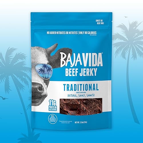 Vista 51 de Baja Vida Sweet Orange Beef Jerky – Paquetes de bocadillos de carne seca saludable, sin gluten, carne de res totalmente natural, sin MSG, fabricado