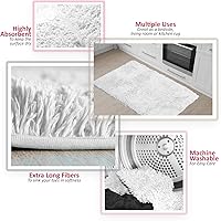 Vista 5 de Clara Clark - Alfombras de baño, ultra suaves y peludas - Tapetes para baño, lavables a máquina, con respaldo de goma antideslizante, 17 x 24