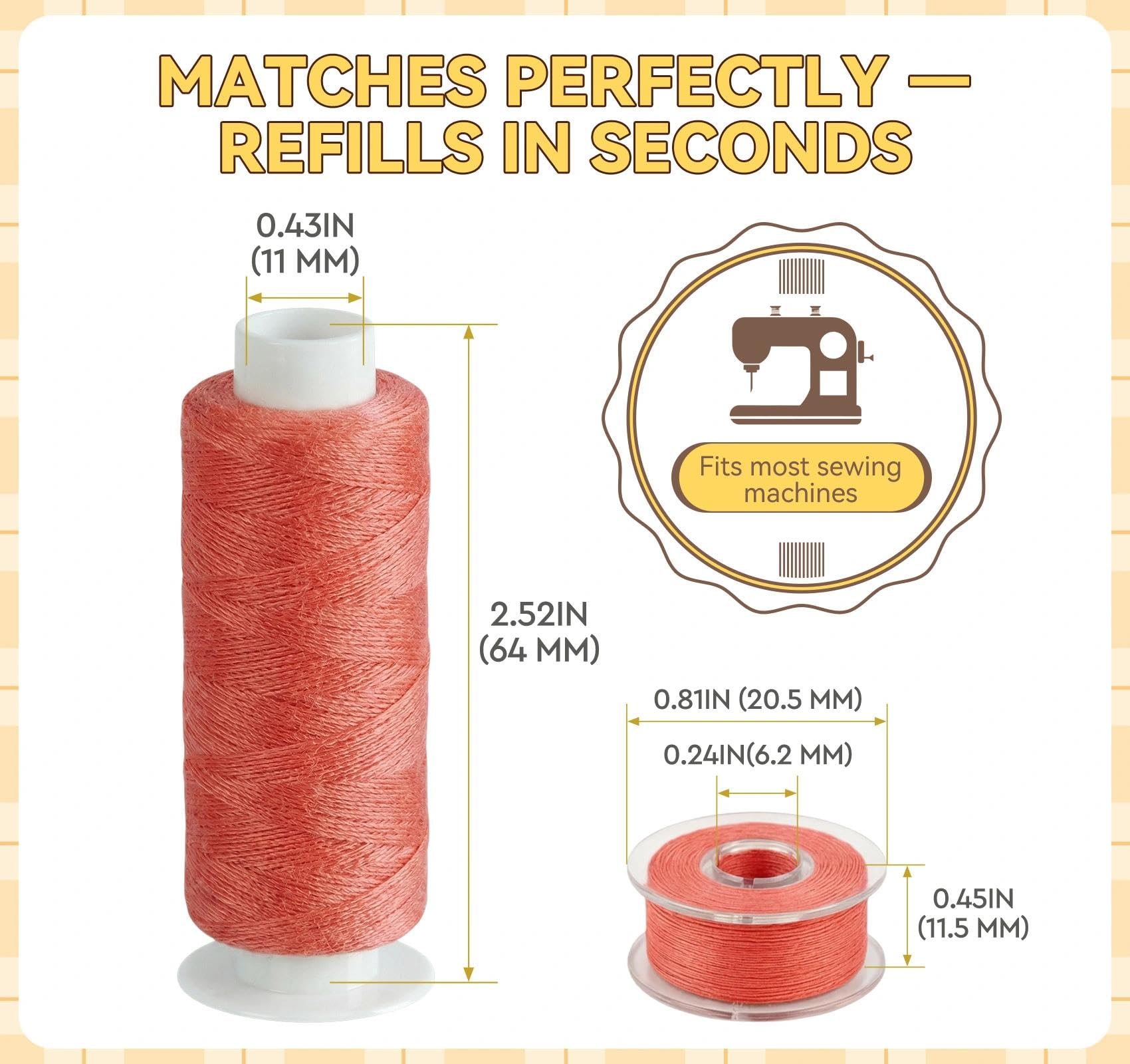 ILAUKE Kit di fili per cucire a 45 colori, 400 metri per filo di poliestere, assortimento di bobine di filo per cucire, con custodia per macchine Brother Singer, 95 pezzi
