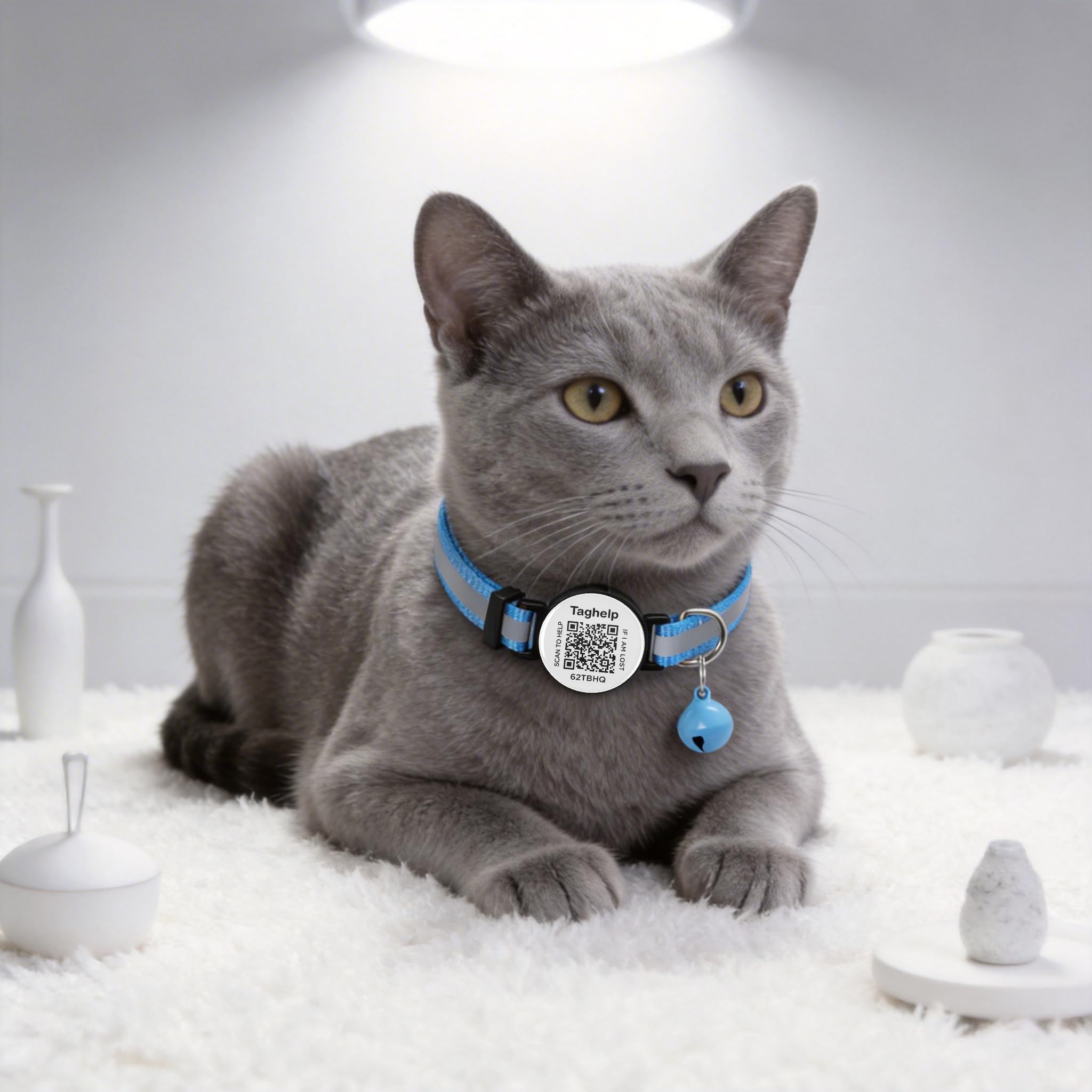 Verbesserte Version – Reflektierendes Katzenhalsband mit Glöckchen, solide und sichere Halsbänder für Katzen, Nylon, gemischte Farben, Haustierhalsband, Breakaway-Katzenhalsband, passend für die