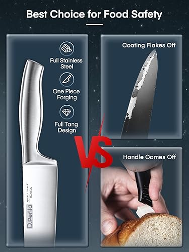 Miniatura 3 de D.Perlla Juego de cuchillos de cocina de 14 piezas con soporte para cuchillos de acrílico transparente, cuchillo de chef súper afilado de acero