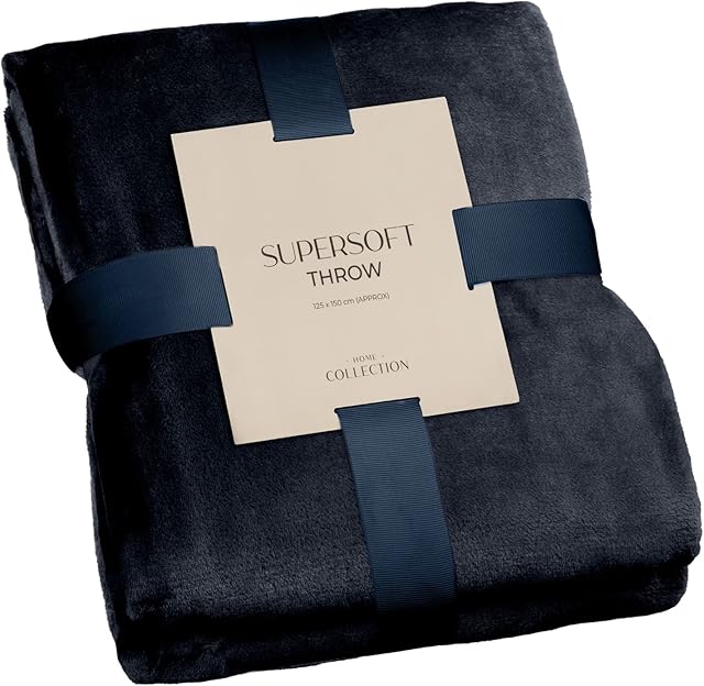 Super Soft Throw Luxury Warm and Cosy Throw, Fleece Blanket For Your Sofa, Bed, Armchair, Garden, Home Charcoal