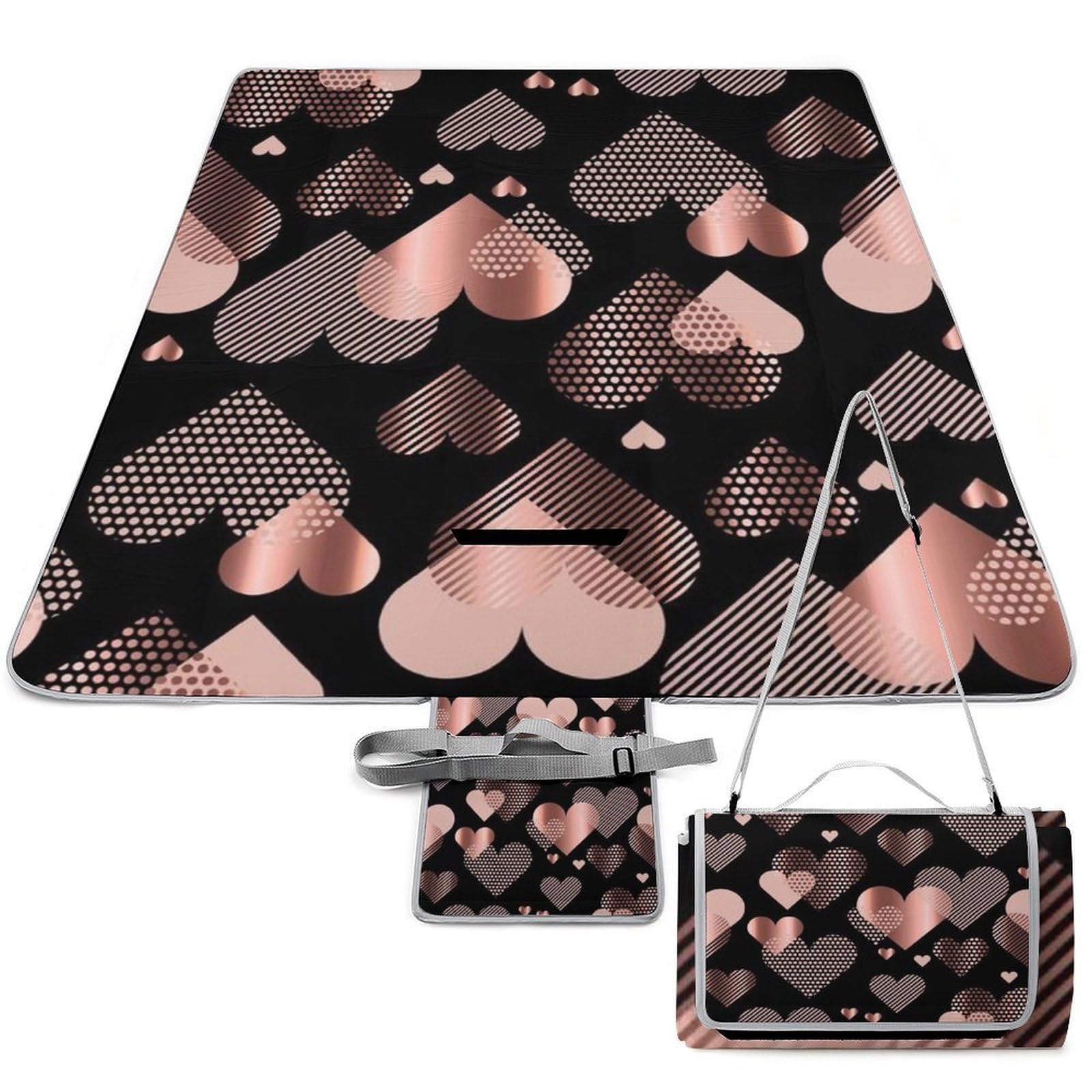 Couverture de pique-nique camping pliable tapis de sol imperméable cœur