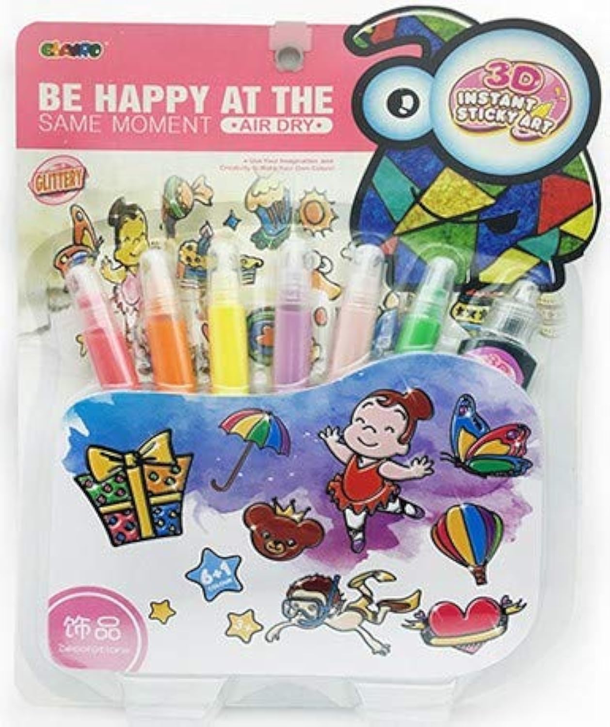 Window Paint Art Stickers Kit Children Make Your Own Fun Mirror Arts Crafts Kit Kid Educational DIY Toys drawing toys Window Art 3D instant Sticky Activity Kit Stained Glass Effect Acrylic Decoration