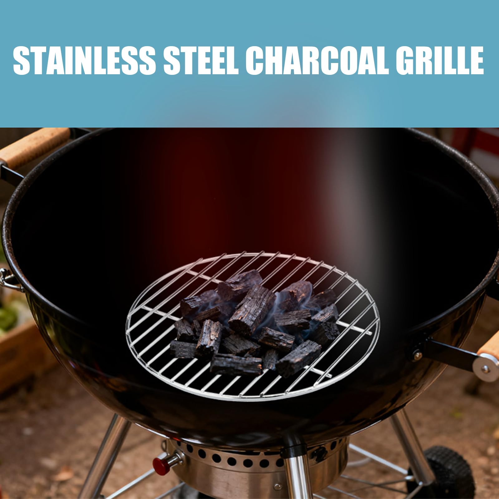 PANGBOER Runder Holzkohlerost aus Edelstahl, Grillrost, Ersatz für Outdoor Grill und Campinggrills Teilweise runder Holzkohlerost