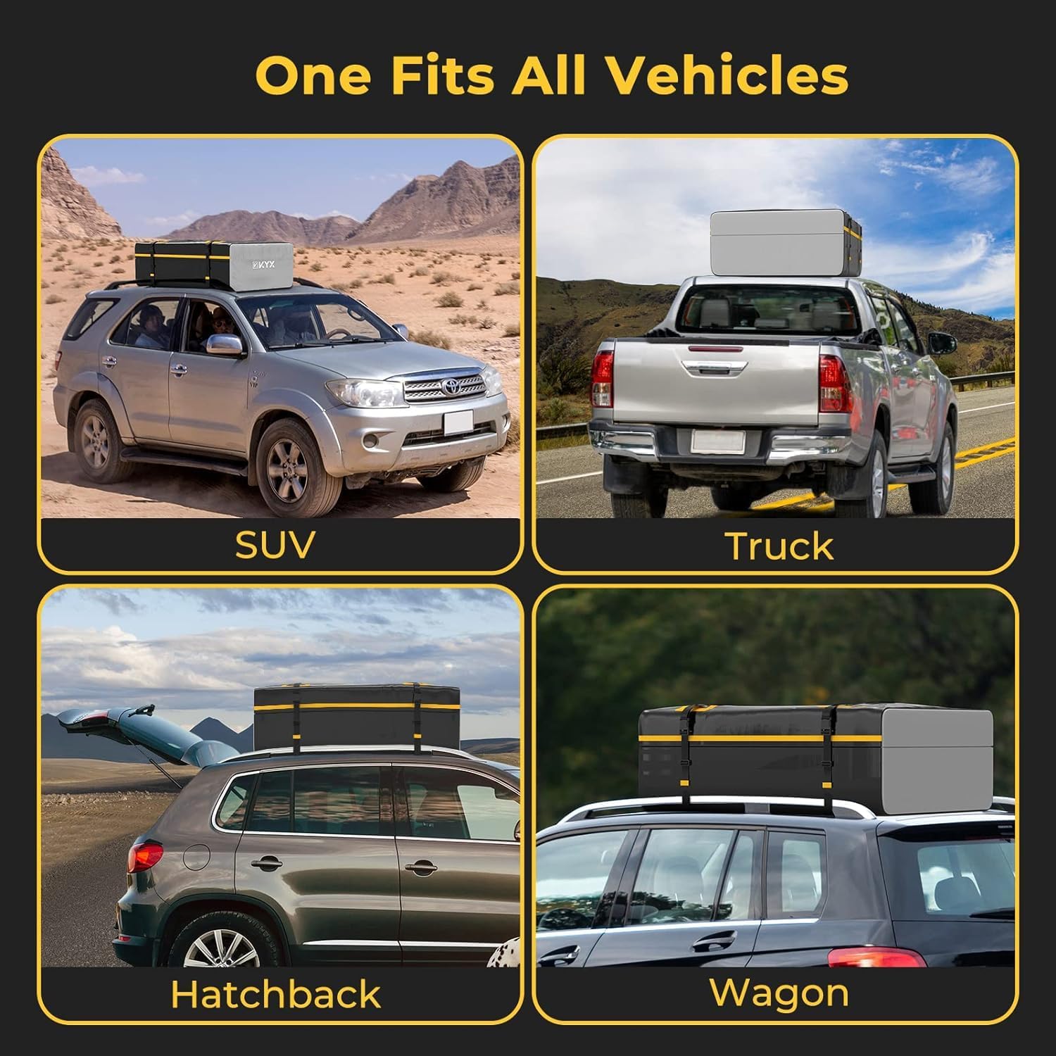 KYX (KYX) カールーフバッグ カーゴキャリア – 15立方フィート 防水