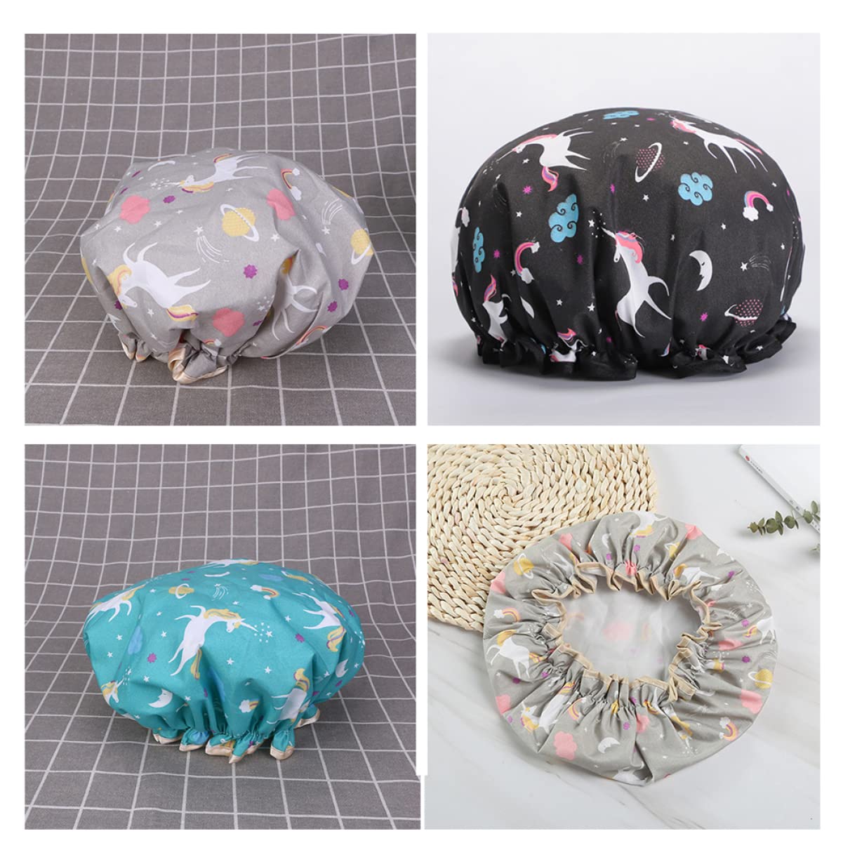 9 Piezas Gorro De Ducha Turbante Gorro De Ducha De Doble Capa Gorros De Baño Elásticos Gorro De Baño Gorro De Ducha Impermeable Gorra De Spa Ajustable Sombrero De Medico Perder