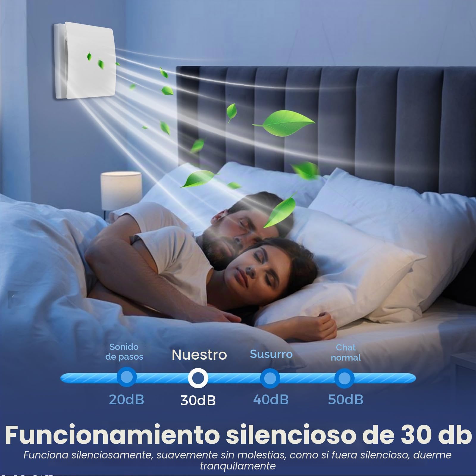 Extractor de aire Higroreglable, Extractor de aire de baño higrorregulable silencioso, 100 mm, 2 direcciones y 3 velocidades, Vmc cuarto de baño para ventilación en el inodoro
