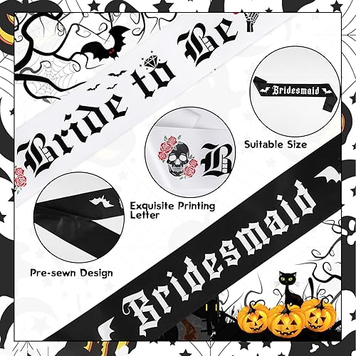 Miniatura 3 de Serencatcher Juego de bandas para despedida de soltera, banda gótica para novia y dama de honor para decoración gótica de despedida de soltera,