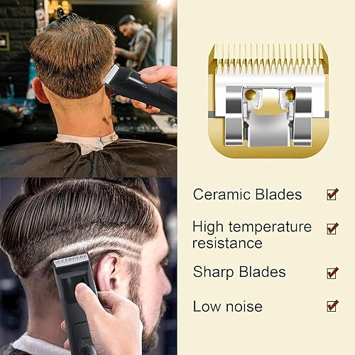 Miniatura 8 de Cuchillas de cerámica de repuesto desmontables profesionales 3-34. Compatible con Oster Classic 76Power ProPower-TeqStar-Teq Clipper. Compatible con