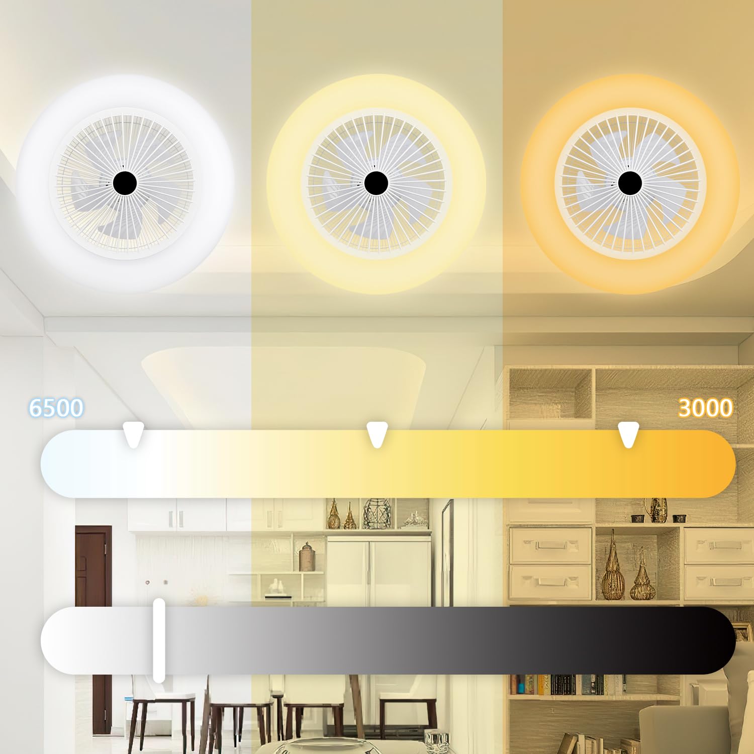 Deckenventilator mit Beleuchtung und Fernbedienung 2x 80W smart Lampe mit Ventilator Zweirichtungsrotation,Dimmbar licht und Windgeschwindigkeit Für Wohnzimmer Schlafzimmer Esszimmer