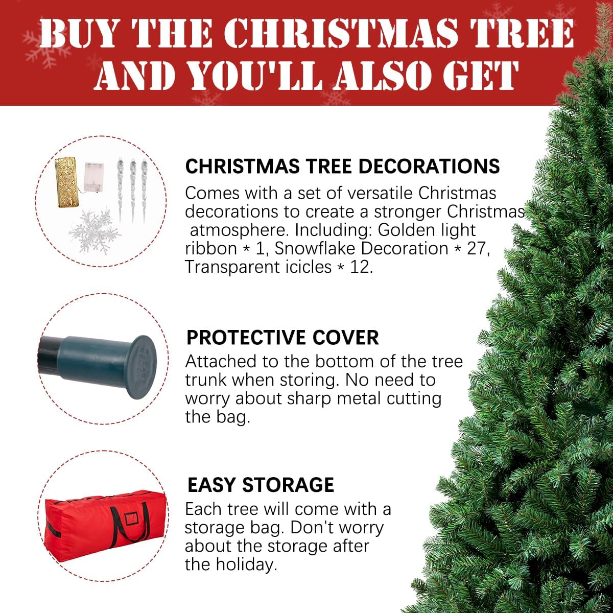 4FT Premium Christmas Tree, Small Spruce Artificial Holiday Xmas Tree with 450 PVC Branch Tips & Foldable Metal Stand for Home, Office, Party Decoration,Green