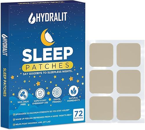 Hydarlit - Parches para dormir para adultos, parche extra fuerte para ayudar a dormir, melatonina, noches reparadoras, fórmula liberada por el