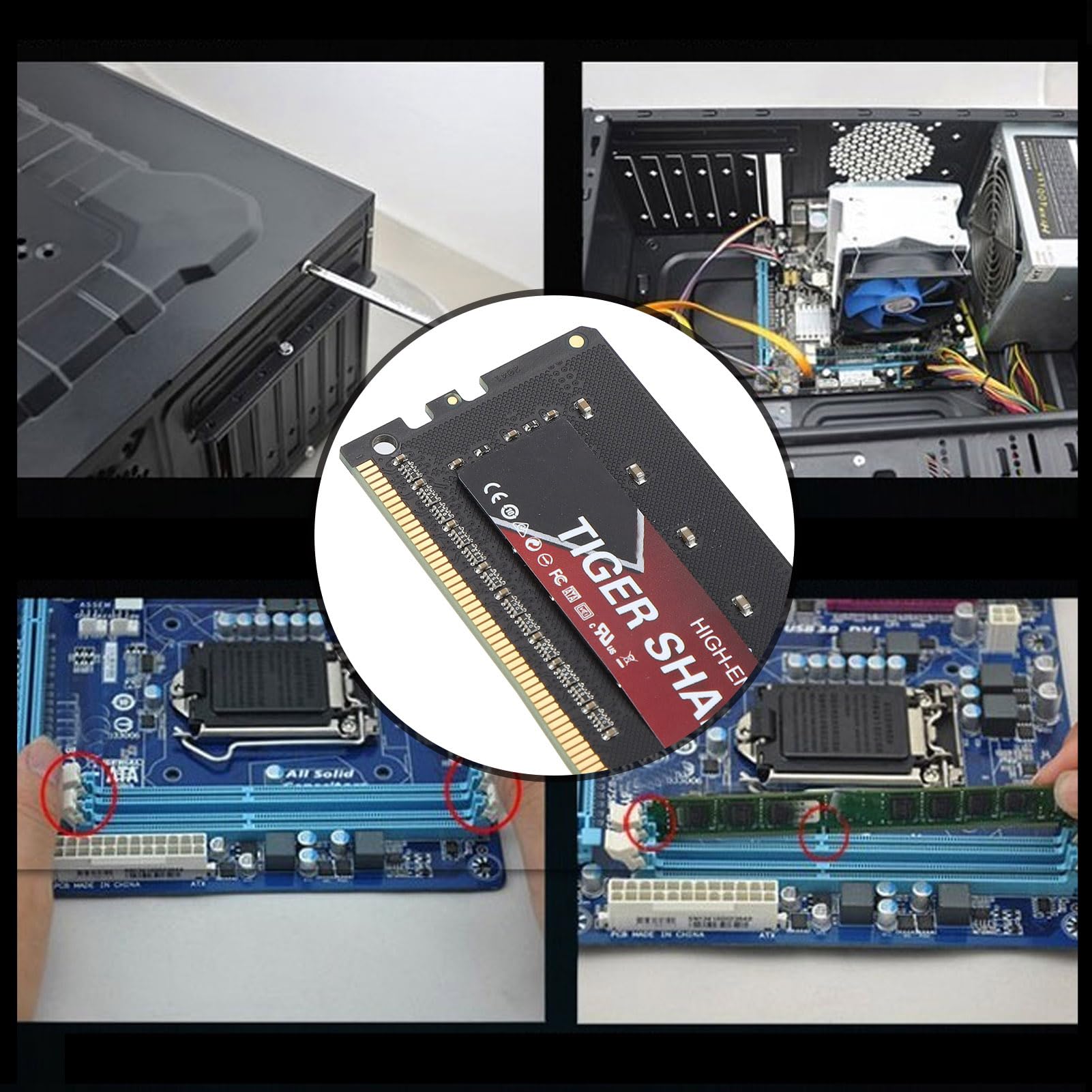 Pamięć RAM DDR4, Elegancka Aluminiowa Konstrukcja, Wysokowydajna pamięć Stacjonarna PCB, do Systemów Kompatybilnych z DDR4 2666 MHz PC4 25600 (8GB)