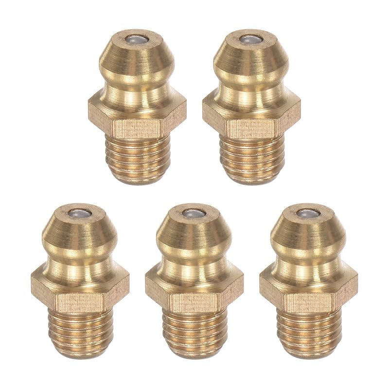 Engraxadeira Reta de Latão com Rosca M6 x 0,75 mm para Lubrificação, 5 unidades