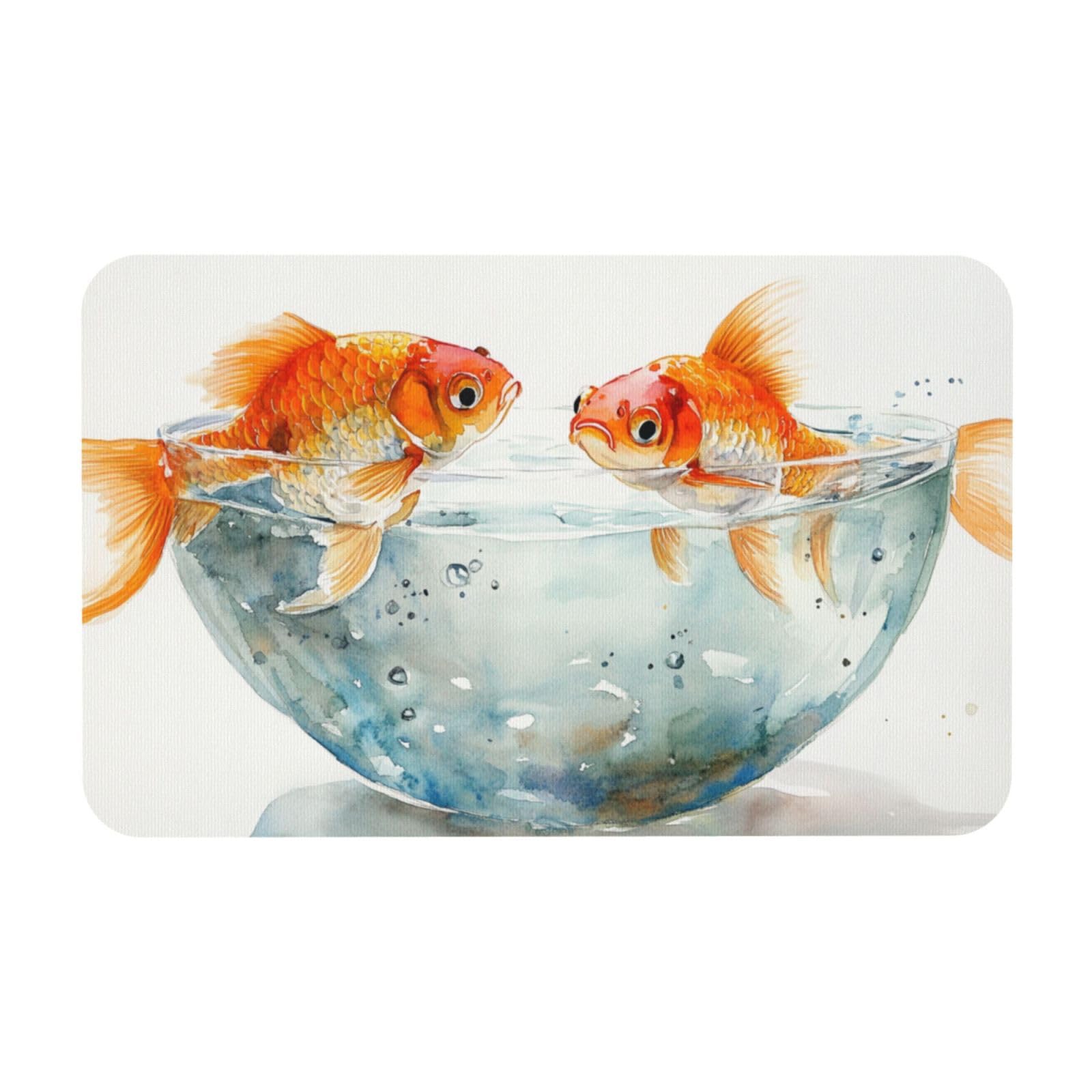 Tapis de bain antidérapant pour éviter les glissades avec motif carpe de bassin