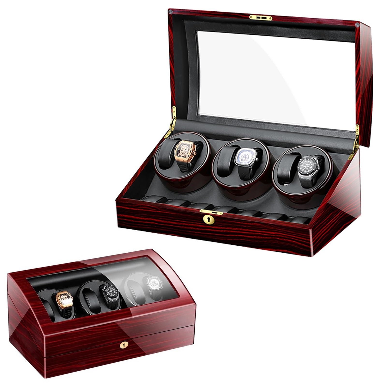 YNIYUJKL Automatic Watch Winder For 6 Watch Winders 7 Storages Spaces Rotate Watches Storage Display Winding Case Wooden Self Winding Mechanical Watch Box With Silent,C