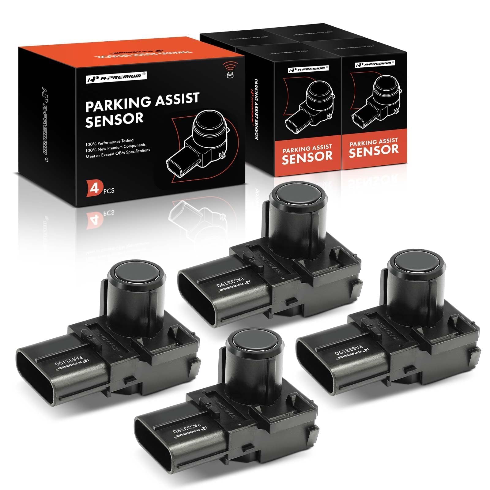 A-Premium 4-PC Reverse Backup Parking Assist Sensor Compatible with Select Toyota & Lexus Models - Land Cruiser 2013-2015, RX350 2012-2013, RX450h