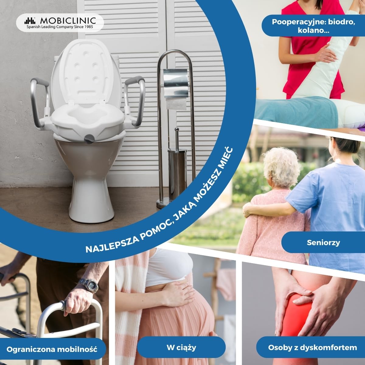 Podnieść WC | Powiekach | Składane podłokietniki | Biały | guadiana | Mobiclinic