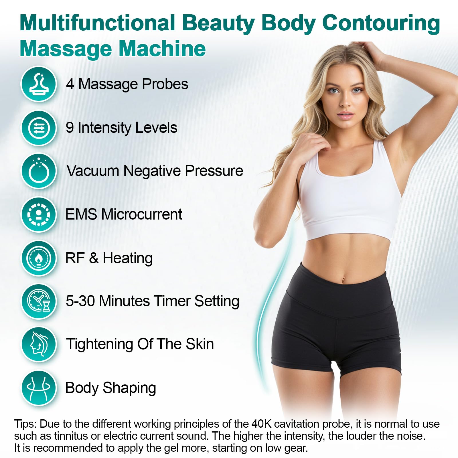 4 IN1 Radiofrequenza Viso e Corpo Professionale, 40K Massaggiatore Anticellulite Radiofrequenza Corpo Rassodanti e Tonificanti per il Anticellulite Macchinario