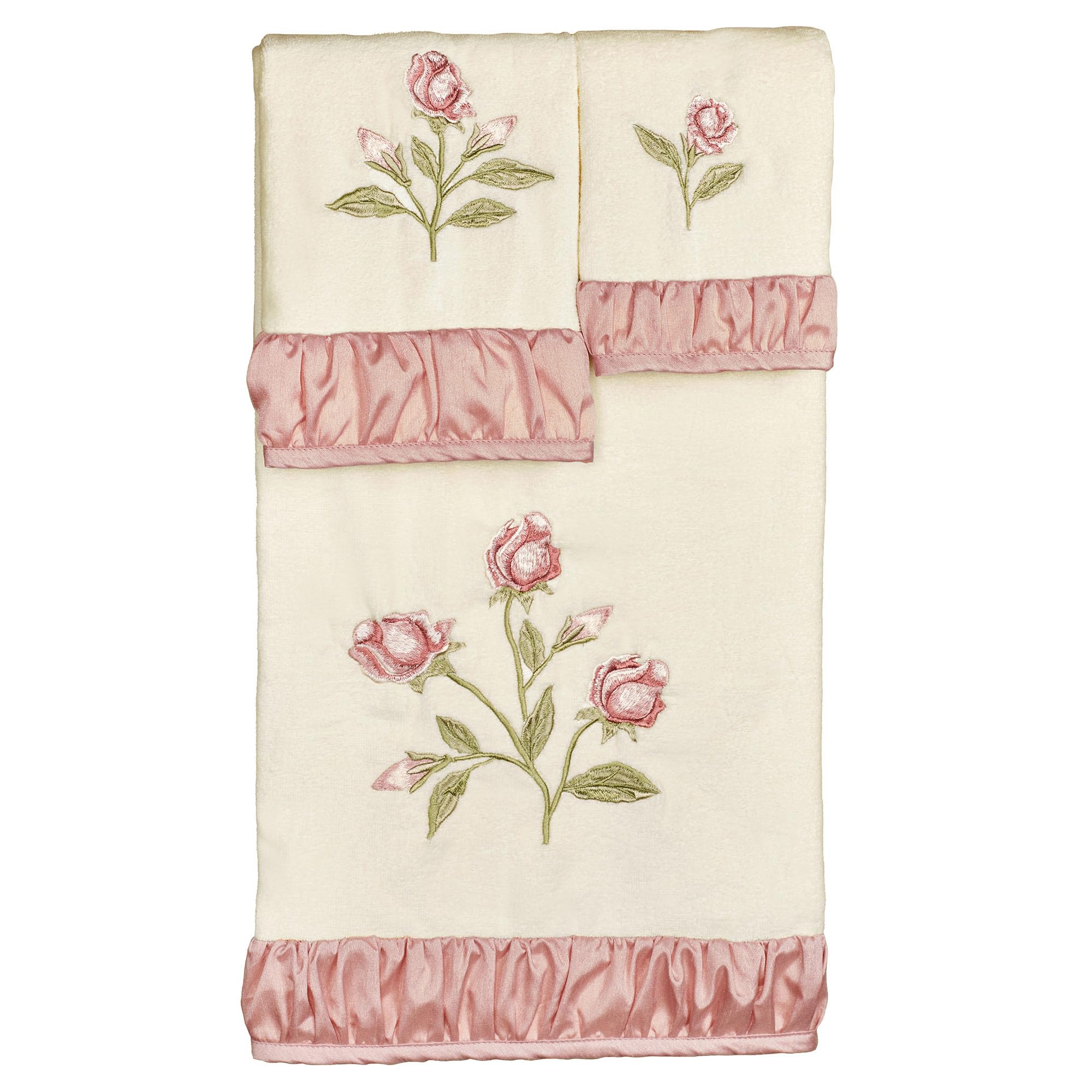 Blush Rose Light Cream Bath Towel Set Bath Hand Fingertip
