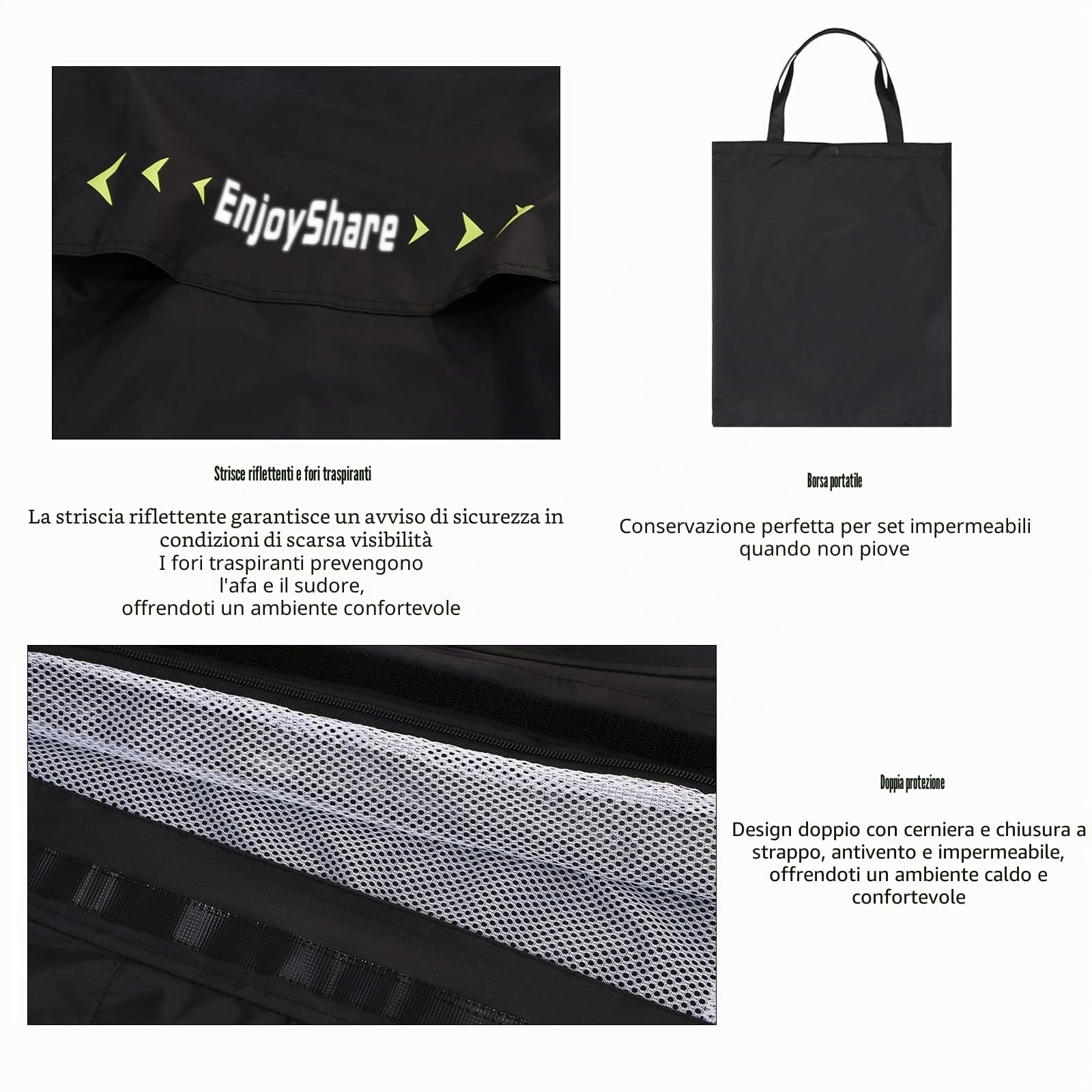Tuta Antipioggia da Uomo Giacca Antipioggia Impermeabile All'aperto Set di Giacca Antipioggia con Cappuccio e Pantaloni Giacca Antipioggia Antivento