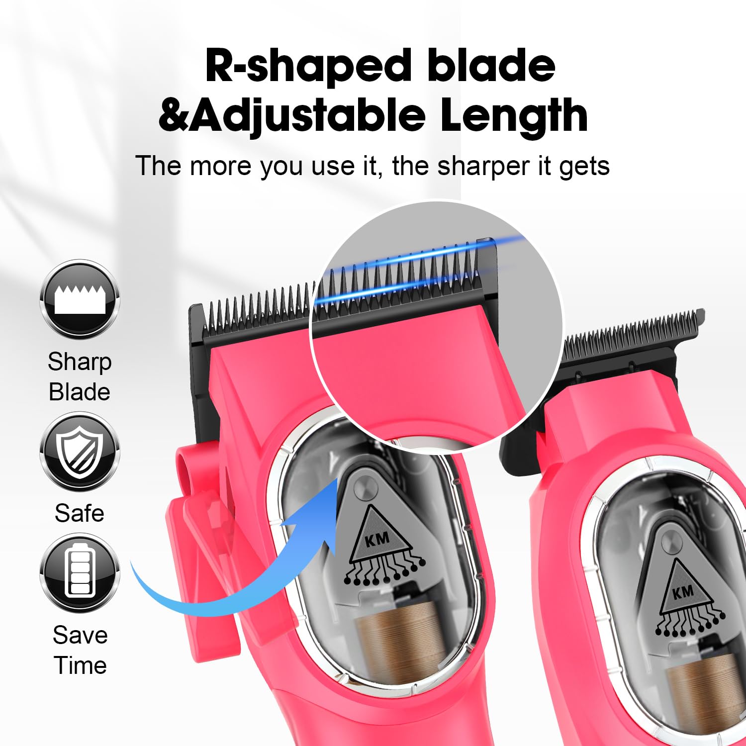 KEMEI 8502 Professionelle Haarschneidemaschinen Set für Männer, Elektrische Schnurlose Haarschneidemaschine Kit, Barber Clipper Trimmer Set, DLC Klingen, 9000 RPM Motor, USB Type-C Wiederaufladbar