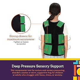 Special Supplies Sensory Compression Vest Deep Pressure Comfort (Green, Meduim)