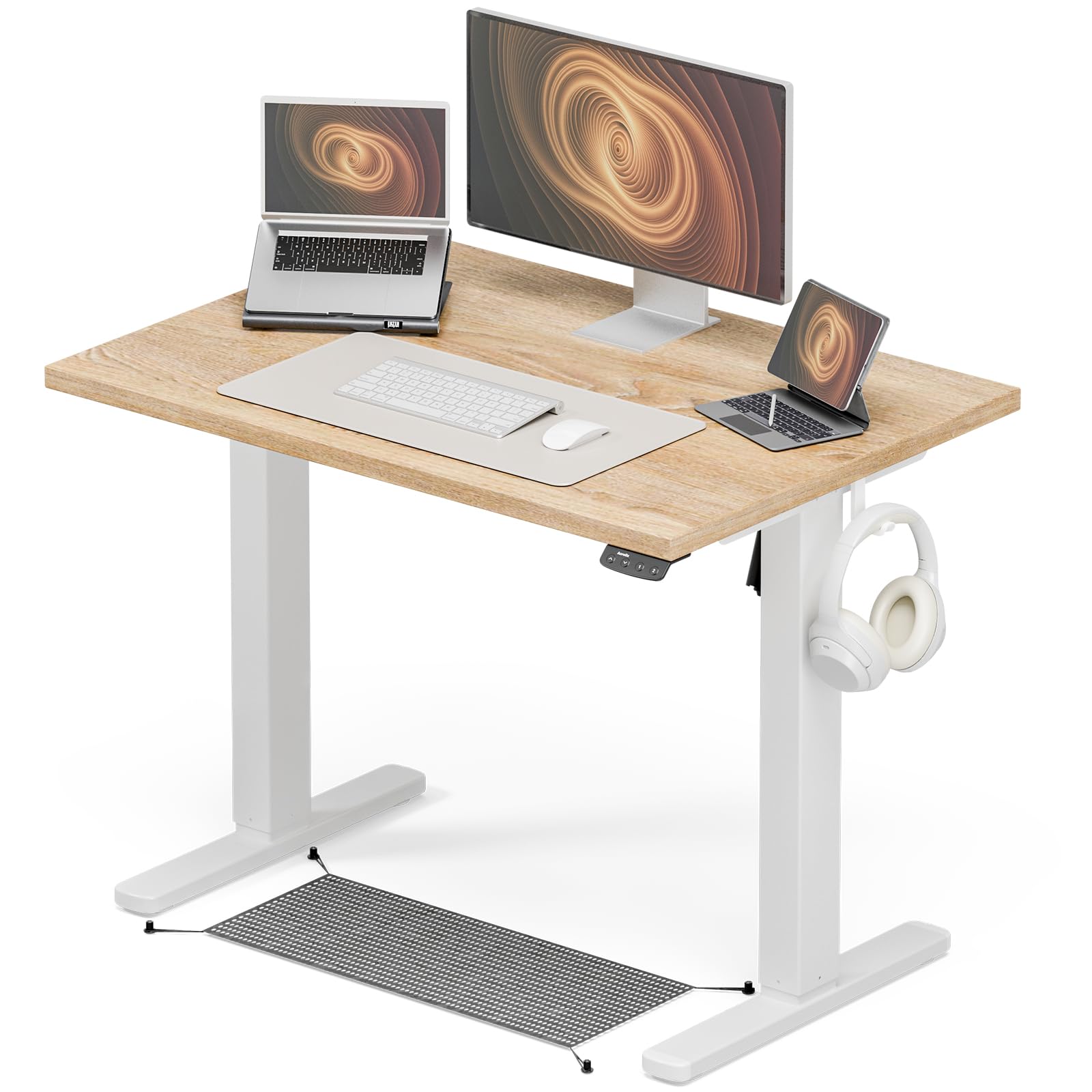 Acrolix Standing Desk Height Adjustable, 40 X 24 Inches Sit Stand up Desk,2 Memory Preset Computer Desk Home Office Table Computer Gaming Desk with Two-Piece Desktop (Oak Desktop)