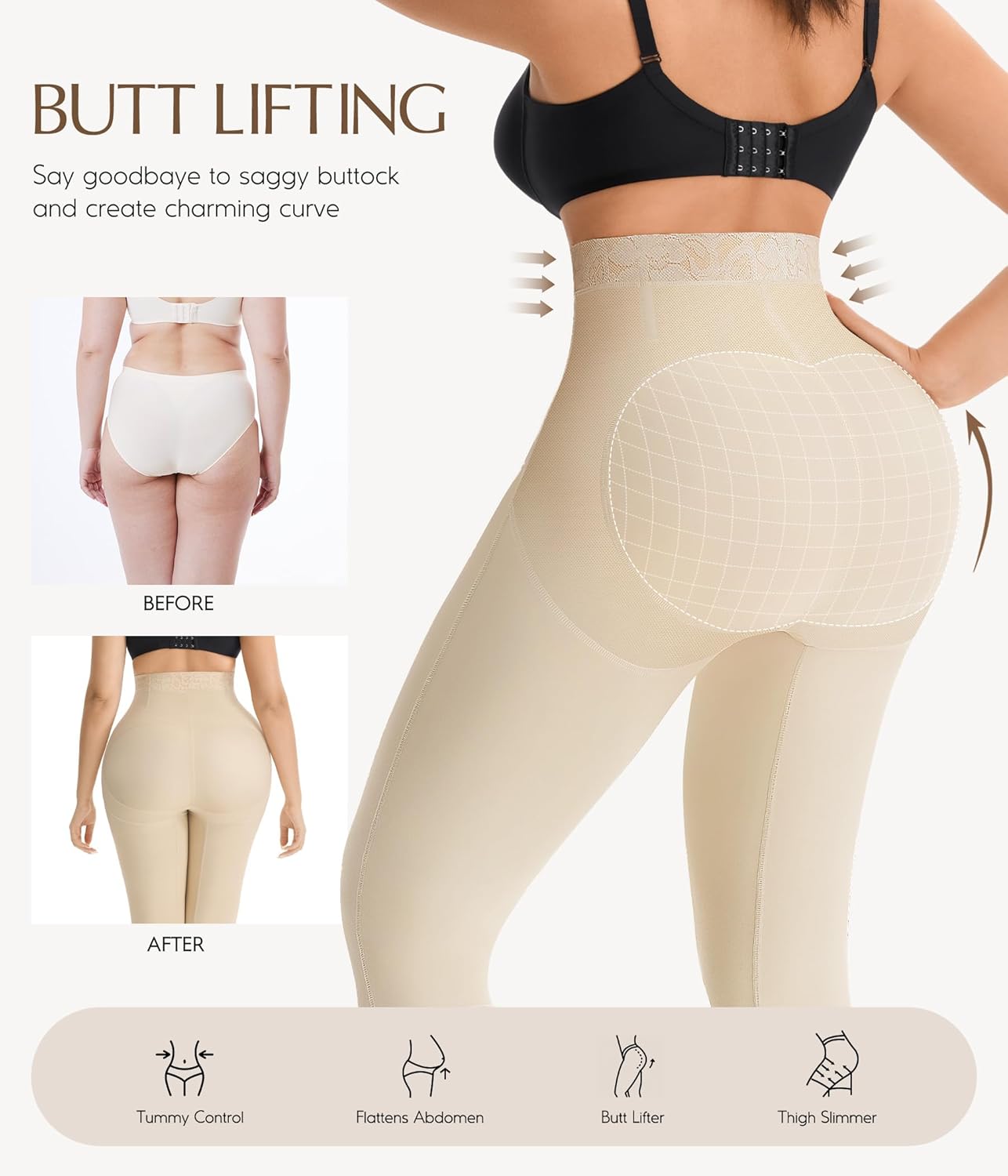 MERYOSZ Shapewear Tummy Control Shorts Body Shaper High Waisted Butt Lifting Panties Thigh Slimmer Capri Girdles - Image 5