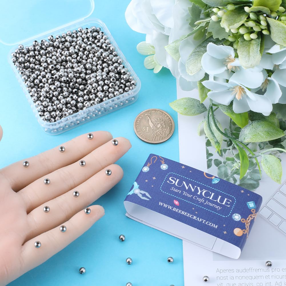 SUNNYCLUE Gold-Abstandsperlen – 300 Stück, 4 Mm, Edelstahl | Für Schmuckherstellung, Armbänder, DIY