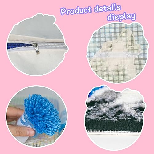 Miniatura 3 de LAPATAIN Kits de gancho de pestillo para funda de almohada de bricolaje, funda de cojín de costura, hecha a mano, ganchillo para gran familia, 17 x