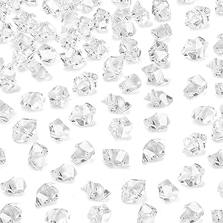DomeStar 550PCS Fake Ice, Vase Fillers, Acrylic Clear Rocks Fake Diamonds Clear Gems Crystals for Fish Tank Table Scatter Decoration