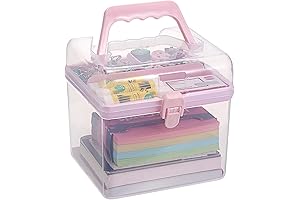 BTSKY Multipurpose Plastic Craft Storage Containers with Removable Tray and Handle